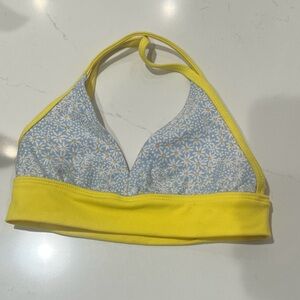 Yellow and Blue Floral Kids Dance Top